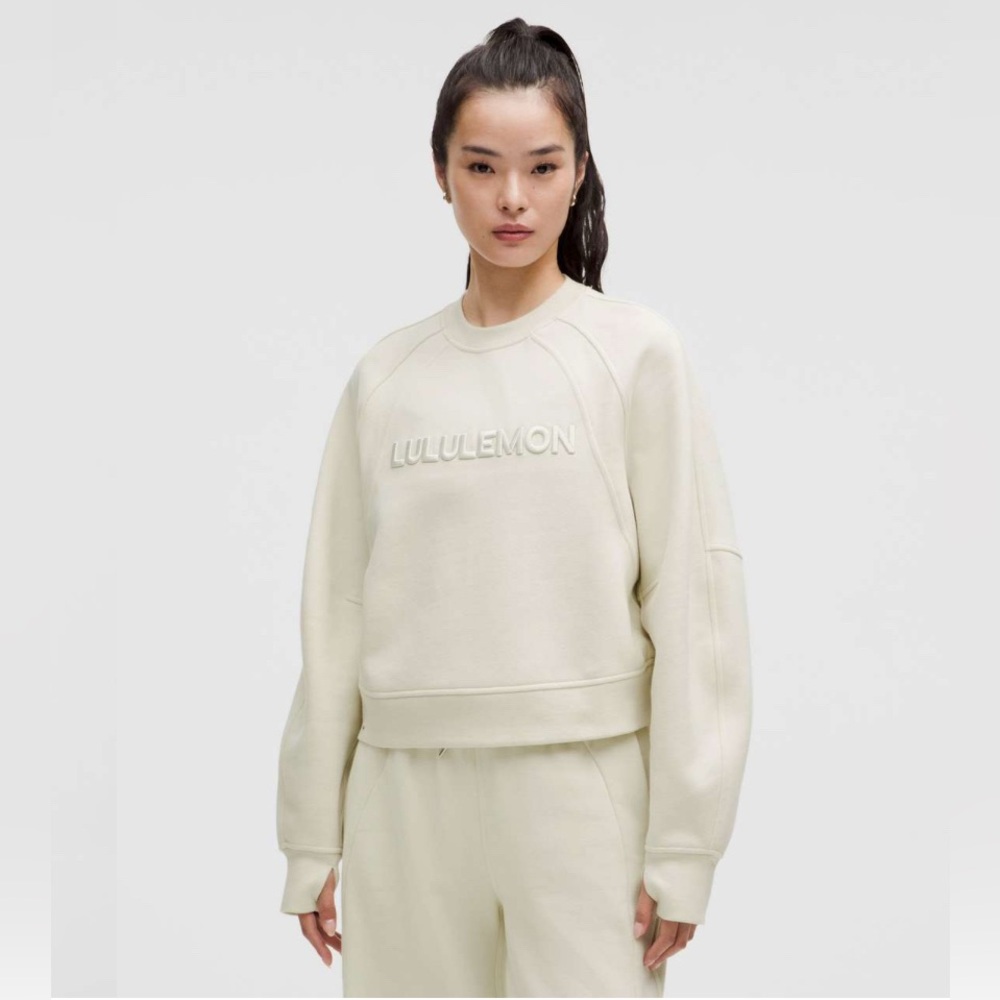Lululemon NWT 🔥 SOLD OUT Scuba Oversized Pullover *Wordmark color BONE
